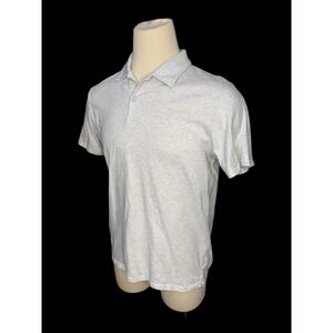 Rag & Bone Polo Shirt Men's Size M 100% Cotton White Gray Flecks